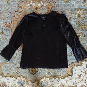 Elegant Black Velvet Women's Top